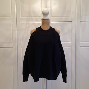 COPY - ZARA Black ribbed Cold Shoulder sweater S